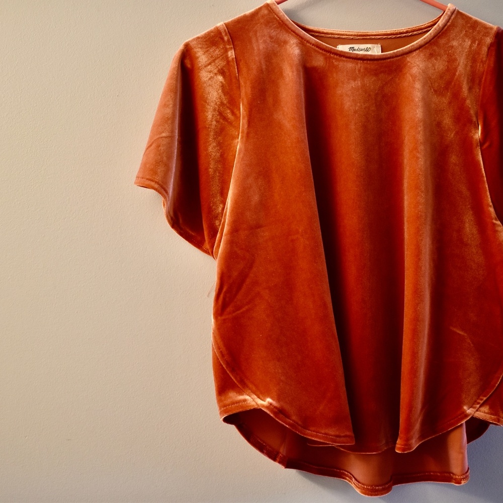Orange Velvet Madewell Shirt